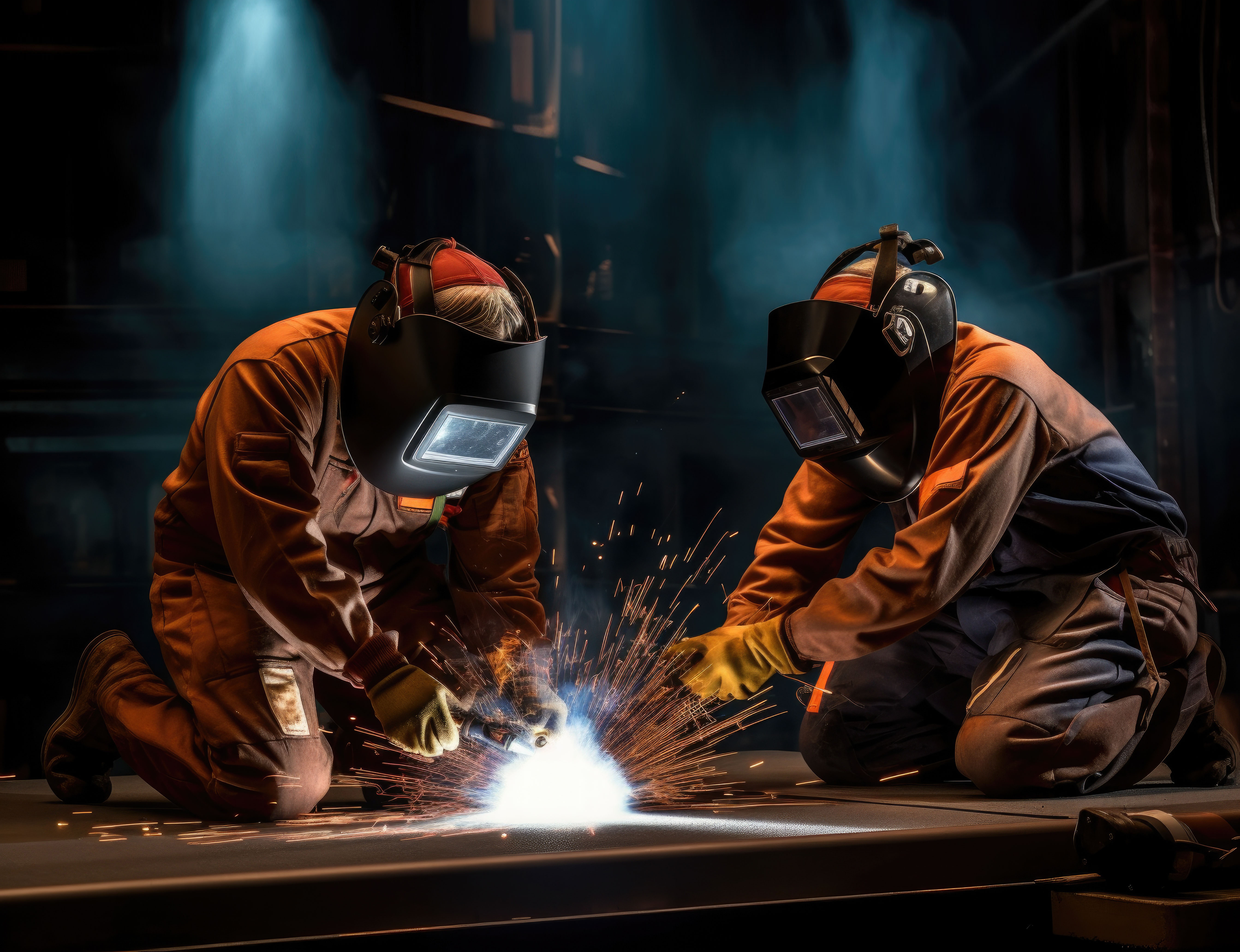 Zwei Handwerker beim Schweißen